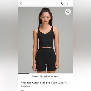 lululemon athletica Black Tank Top